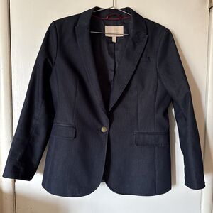 Banana Republic Blue Lined Button Stretch Blazer Jacket | Sz 12 Petit
